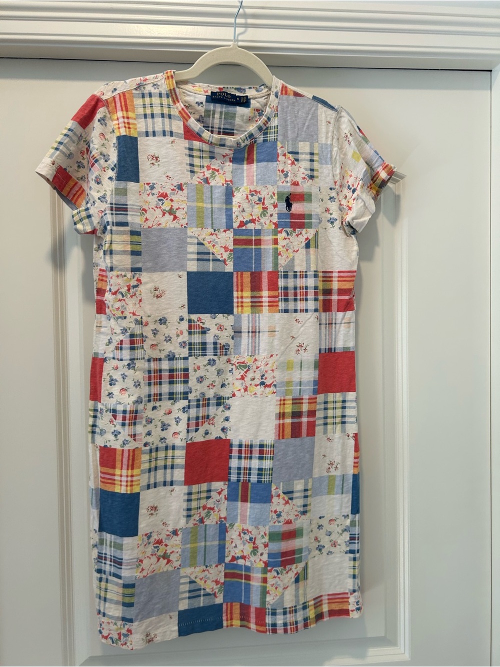 Patchwork Print Short-Sleeve t shirt dress